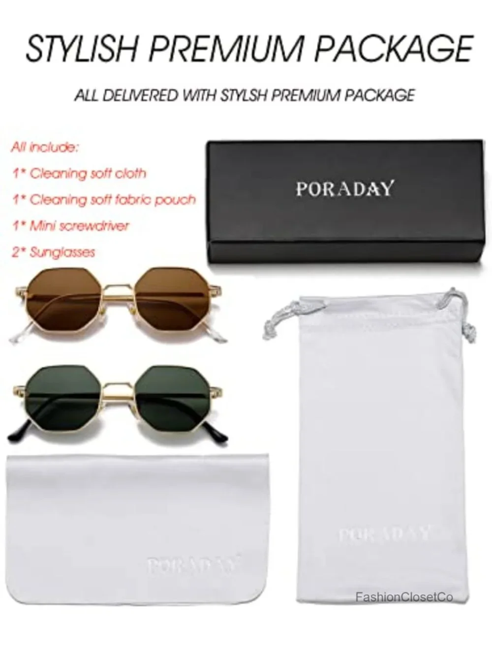 Vintage Octagon Metal Frame Sunglasses UV400 Protection Unisex